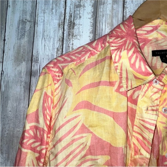 Talbots Linen Watercolor Botanical Button Down - Picture 5 of 6
